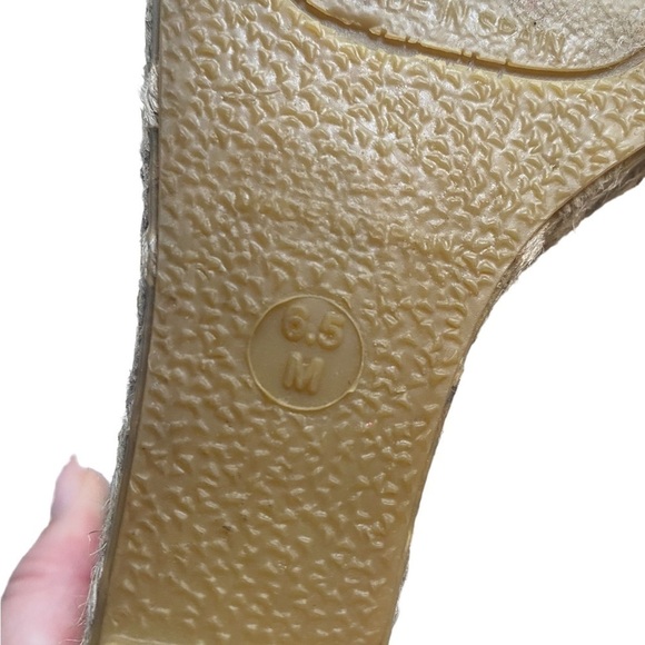 VINCE Coffee Leather Brown Snake Print 3/4" Espadrille Braided Jute I Size: 6.5 - Picture 15 of 16